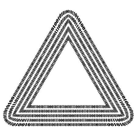 Binary Code Triangle. Numbers Concept. Algorithm, Data Code, Decryption and Encodingのイラスト素材