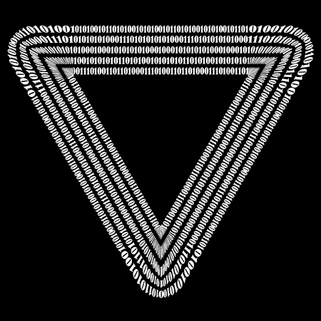 Binary Code Triangle. Numbers Concept. Algorithm, Data Code, Decryption and Encodingのイラスト素材