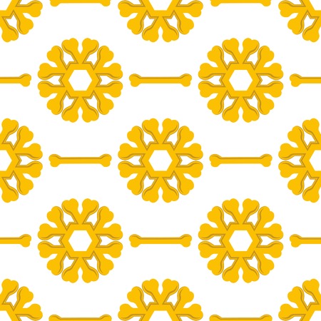 Set of Yellow Bones Isolated on White Background. Seamless Bones for Dog Patternのイラスト素材