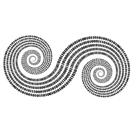 Binary Code Background. Numbers Concept. Algorithm, Data Code, Decryption and Encodingのイラスト素材