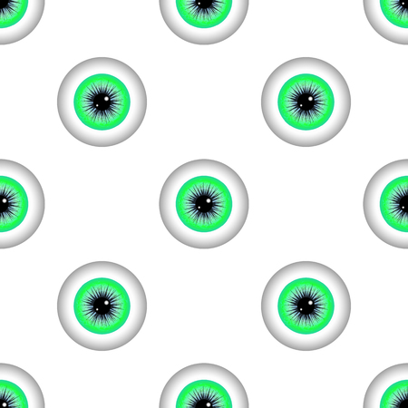 Green Human Eye Seamless Pattern. Set of Green Ballsのイラスト素材