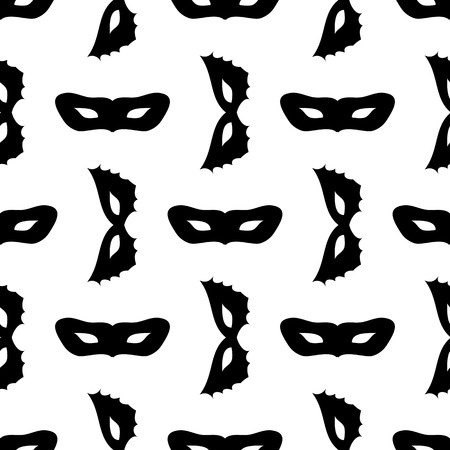 Silhouette of Masks Seamless Pattern. Symbol of Masqueradeのイラスト素材
