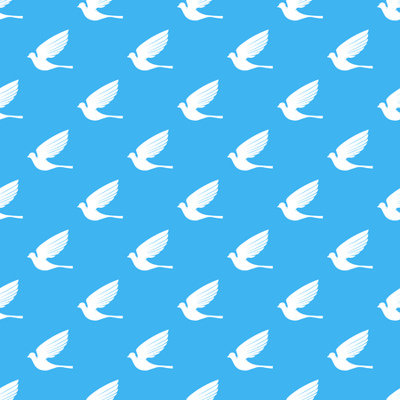Fly Dove Seamless Pattern. Blue Bird Backgroundのイラスト素材