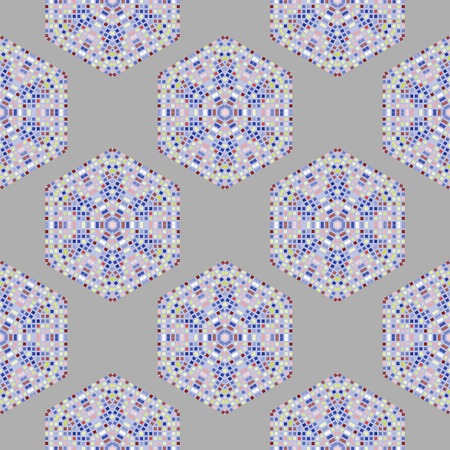 Creative Ornamental Mosaic Seamless Grey Pattern. Geometric Decorative Background