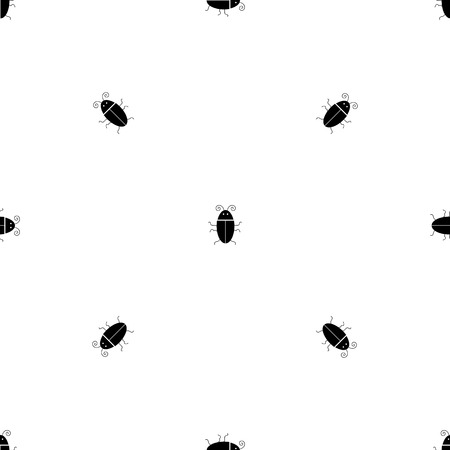 Silhouettes of Bugs Seamless Pattern. Virus Concept Bckgroundのイラスト素材