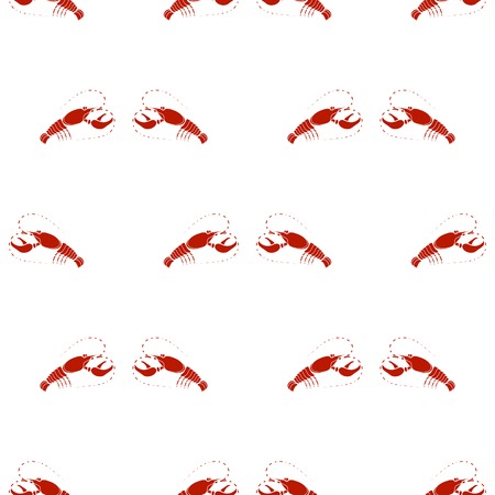 Sea Food Background. Red Omar Seamless Patternのイラスト素材