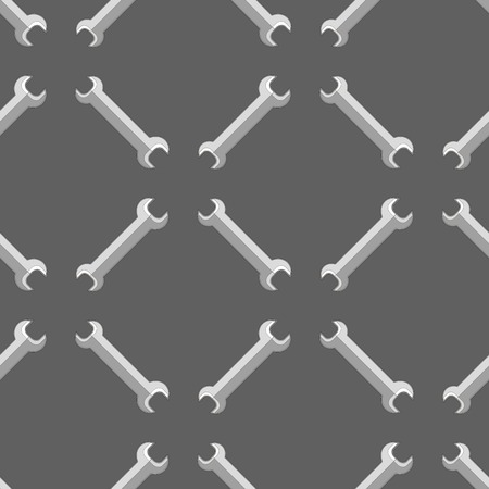 Set of Metallic Wrench Grey Seamless Pattern. Industrial Tool Backgroundのイラスト素材