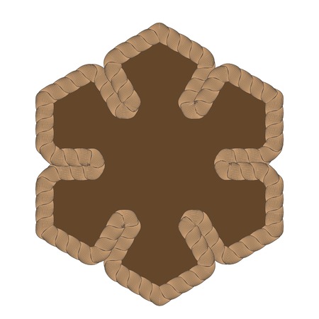 Rope Creative Ornamental Frame Isolated on White Backgroundのイラスト素材