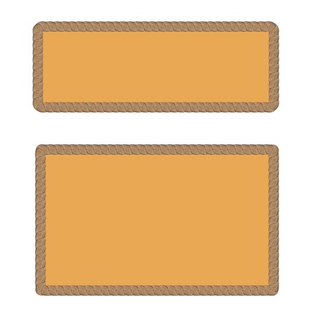 Rope Creative Ornamental Frames Isolated on White Backgroundのイラスト素材