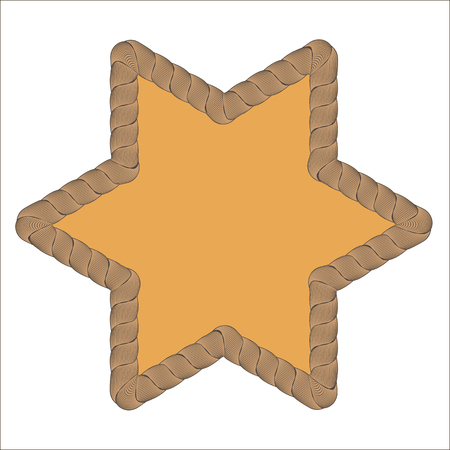 Rope Creative Ornamental Frame Isolated on White Backgroundのイラスト素材