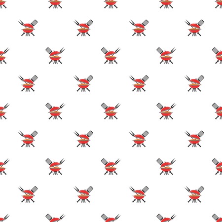Barbeque Icon Seamless Pattern on White. Summer Grill Background.のイラスト素材