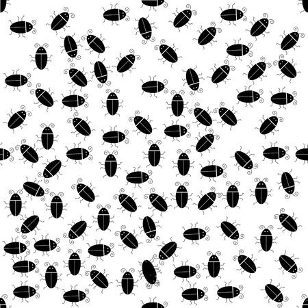 Silhouettes of Bugs Seamless Pattern. Virus Concept Bckgroundの写真素材