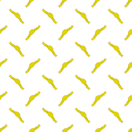 Yellow Ribbons Seamless Pattern on White. Banner Background.のイラスト素材