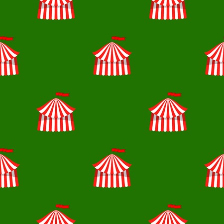 Circus Icon Seamless Pattern on Green Backgroundのイラスト素材