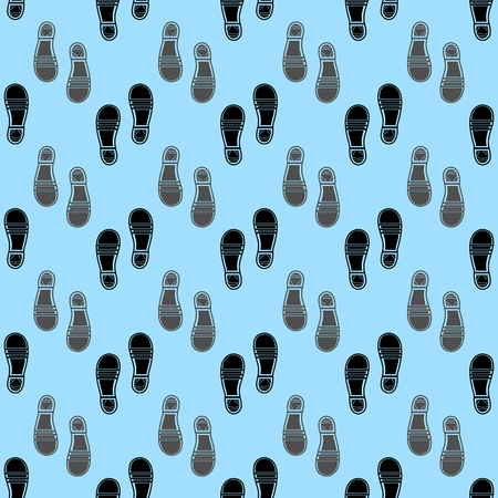 Clean Shoe Imprints Seamless Pattern Isolated on Blue Backgroundのイラスト素材