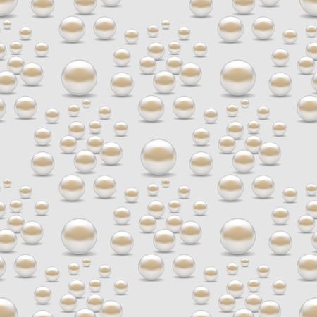 Scattered Pearls Seamless Pattern Isolated on Grey Backgroundのイラスト素材