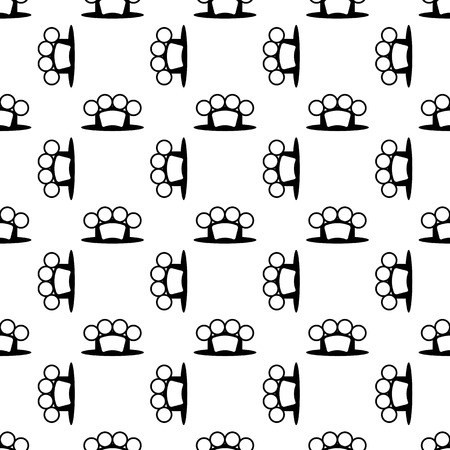 Metal Knuckles Silhouette Seamless Pattern on White.のイラスト素材