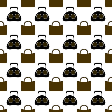 Seamless Womens Handbag Pattern on White Background.のイラスト素材