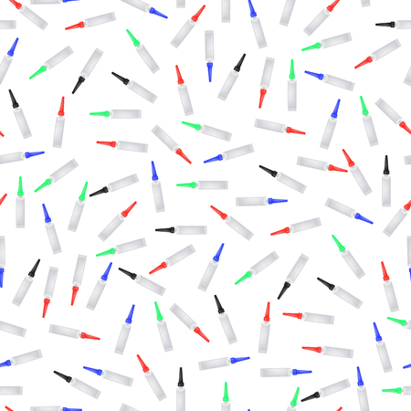 Glue Seamless Pattern on White. Set of Plastic Glue Tubes Backgroundのイラスト素材