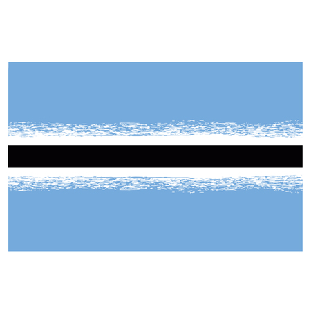 Republic of Botswana Flag Isolated on White Backgroundのイラスト素材
