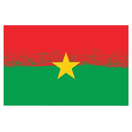 National Burkina Faso Grunge Flag Isolated on White Backgroundのイラスト素材