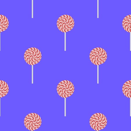 Sweet Candy Isolated on Blue Background. Seamless Patternのイラスト素材
