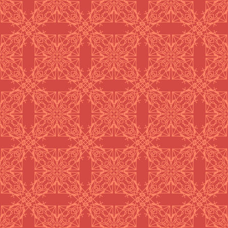Red Ornamental Seamless Line Pattern. Endless Texture. Oriental Geometric Ornamentのイラスト素材