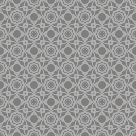 Grey Ornamental Seamless Line Pattern. Endless Texture. Oriental Geometric Ornamentのイラスト素材
