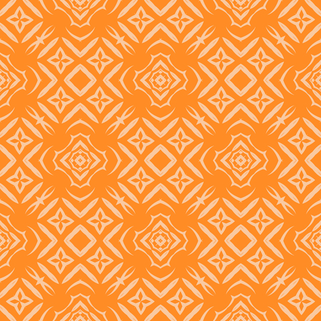 Orange Ornamental Seamless Line Pattern. Endless Texture. Oriental Geometric Ornamentのイラスト素材