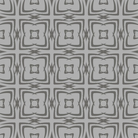 Grey Ornamental Seamless Line Pattern. Endless Texture. Oriental Geometric Ornament