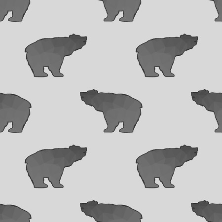 Bear Polygonal Seamless Pattern. Animal Silhouette Backgroundの写真素材