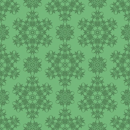 Green Ornamental Seamless Line Pattern. Endless Texture. Oriental Geometric Ornamentのイラスト素材