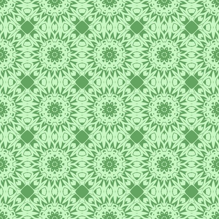 Green Ornamental Seamless Line Pattern. Endless Texture. Oriental Geometric Ornamentのイラスト素材