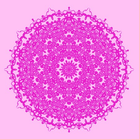 Pink Ornamental Seamless Line Pattern. Endless Texture. Oriental Geometric Ornamentのイラスト素材