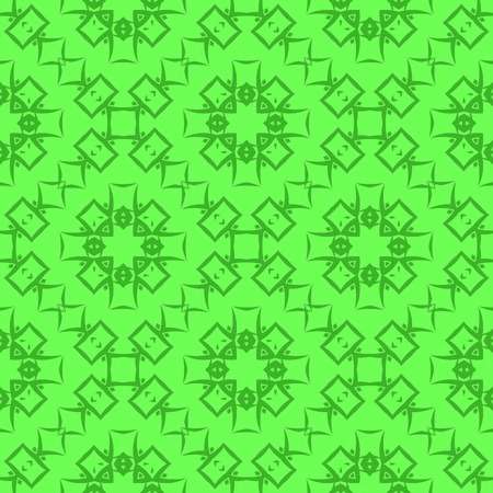 Green Ornamental Seamless Line Pattern. Endless Texture. Oriental Geometric Ornamentのイラスト素材