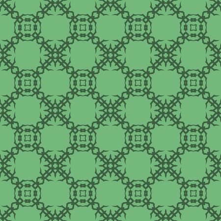 Green Ornamental Seamless Line Pattern. Endless Texture. Oriental Geometric Ornamentのイラスト素材
