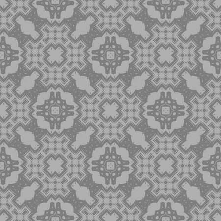Grey Ornamental Seamless Line Pattern. Endless Texture. Oriental Geometric Ornamentのイラスト素材