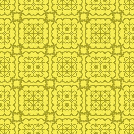Yellow Ornamental Seamless Line Pattern. Endless Texture. Oriental Geometric Ornamentのイラスト素材