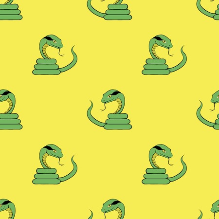 Green Snake Seamless Background. Animal Pattern. Attack Crawling  Danger Predatorのイラスト素材