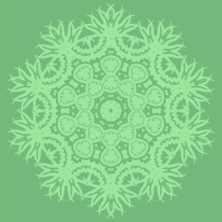 Green Ornamental Line Pattern. Endless Texture. Oriental Geometric Ornamentのイラスト素材