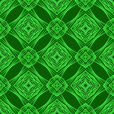 Seamless Texture on Green. Element for Design. Ornamental Backdrop. Pattern Fill. Ornate Floral Decor for Wallpaper. Traditional Decor on Backgroundのイラスト素材