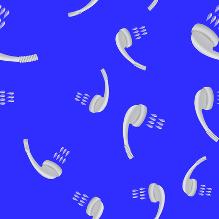 Metal Shower Seamless Pattern with Drops of Water on Blue Backgroundのイラスト素材