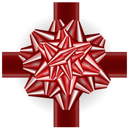 Red Gift Bow Isolated on White Backgroundのイラスト素材