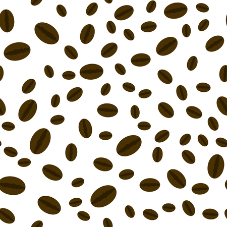 Coffee Beans Seamless Pattern on Brown Backgroundの写真素材