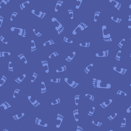 Foot Prints Seamless Pattern Isolated on Blue Backgroundの写真素材