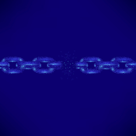 Brocken Polygonal Chain on Dark Blue Background
