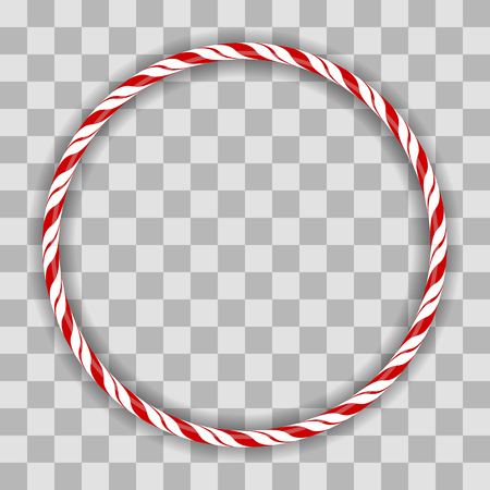 Sweet Striped Candy Circle Frame on Checkered Backgroundのイラスト素材