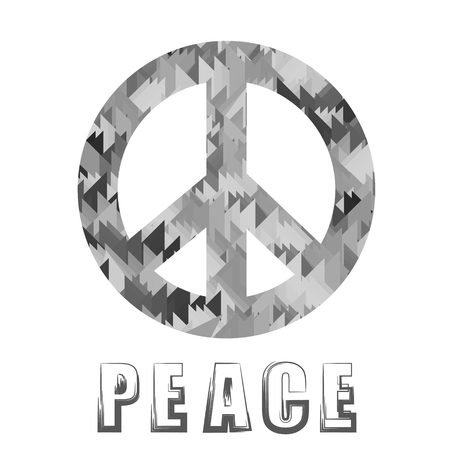 Grey Pacifist Sign Isolated on White Backgroundのイラスト素材