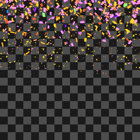 Colorful Paper Confetti Isolated on Checkered Backgroundのイラスト素材