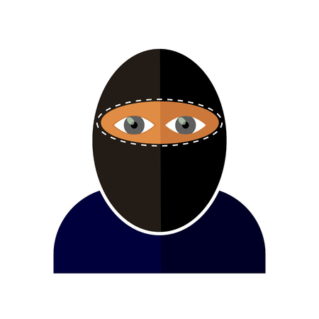 Gangster Icon Isolated on White Background. Flat Designのイラスト素材